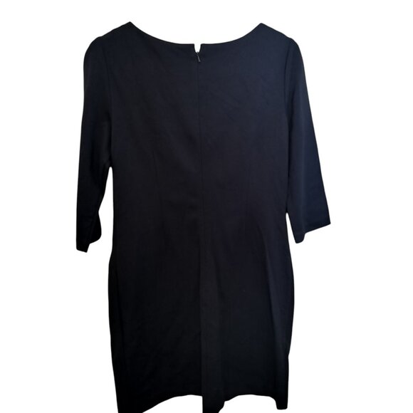 Quite luxury minimalist jersey dress by Vince Camuto, navy blue, midi cocktail - Picture 4 of 5